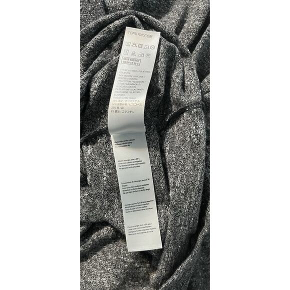 NWT Topshop Knot Front Mini Dress Gray L/S Size 8 - Picture 10 of 11